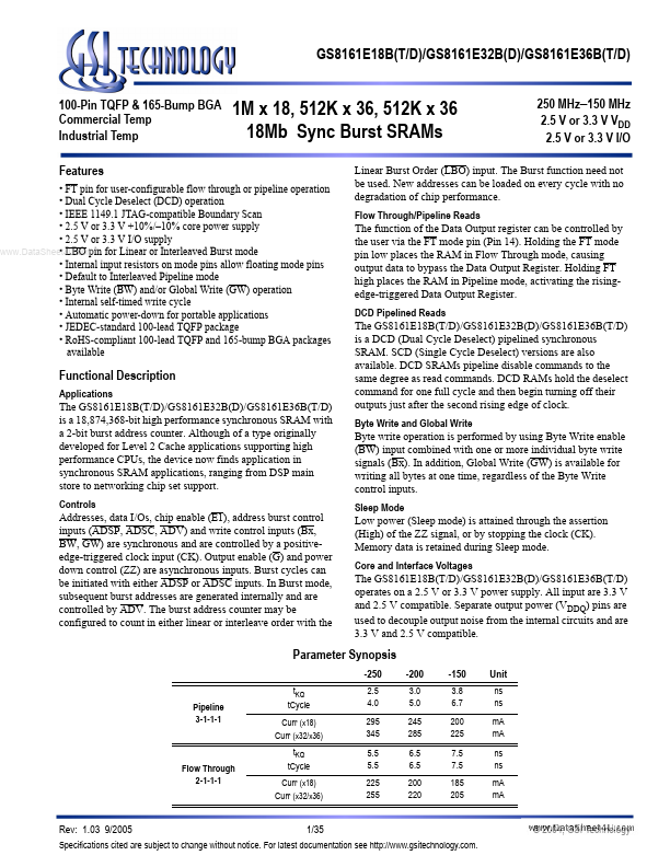 GS8161E36B GSI Technology