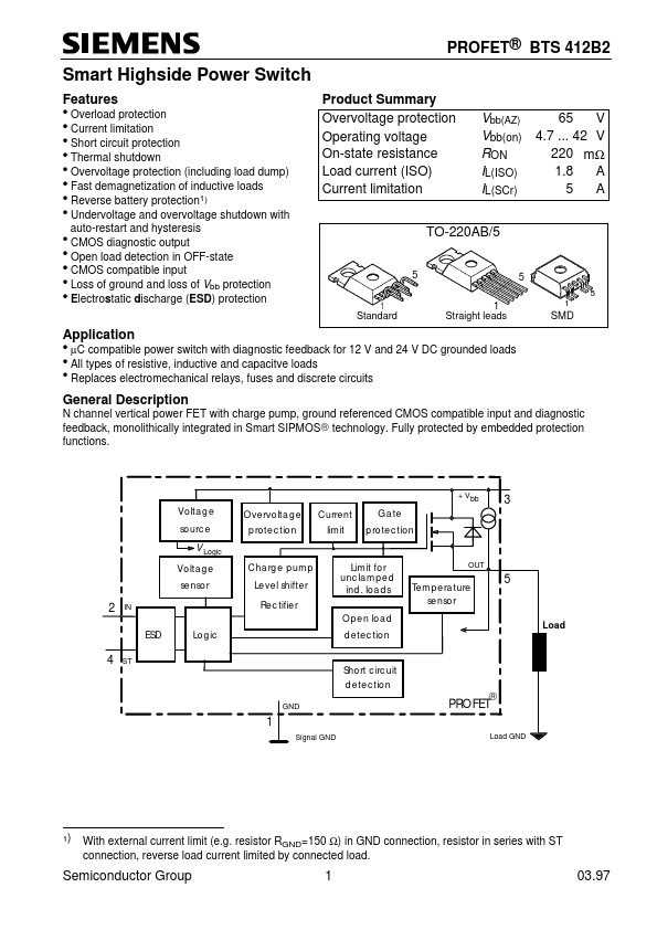 BTS412B2 Infineon Technologies AG