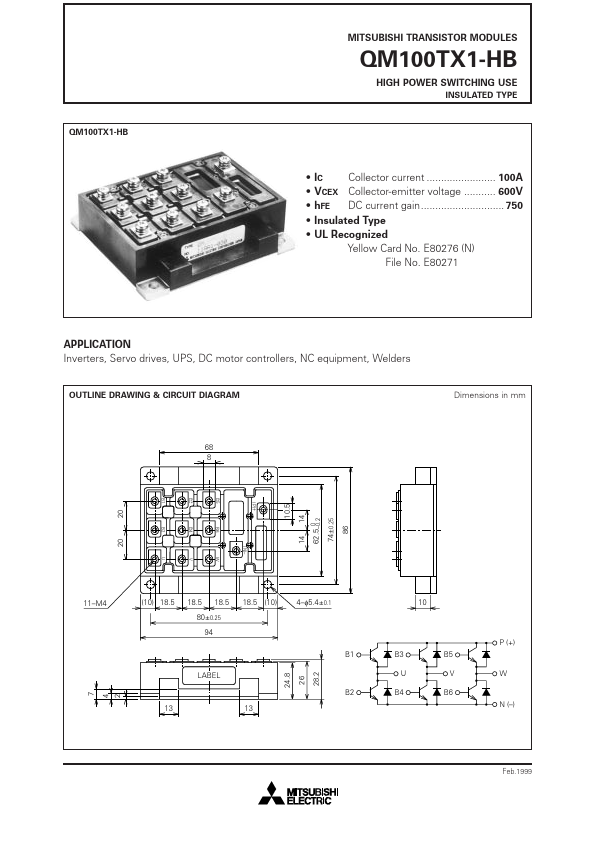 QM100TX1-HB Mitsubishi Electric Semiconductor