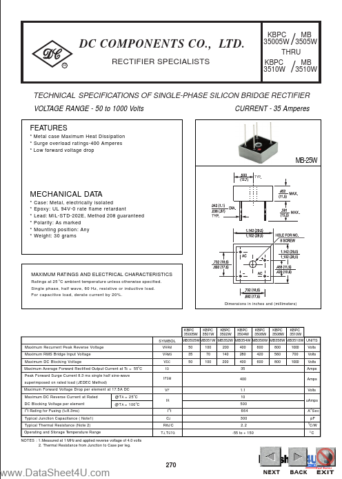 MB354W Dc Components