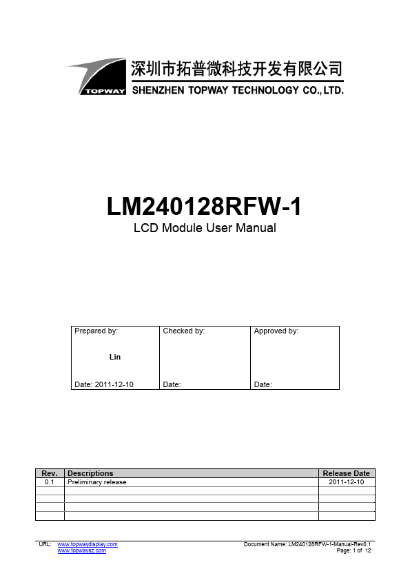 LM240128RFW-1 TOPWAY