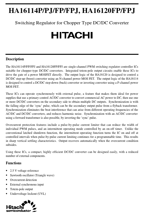 HA16120FPJ Hitachi Semiconductor
