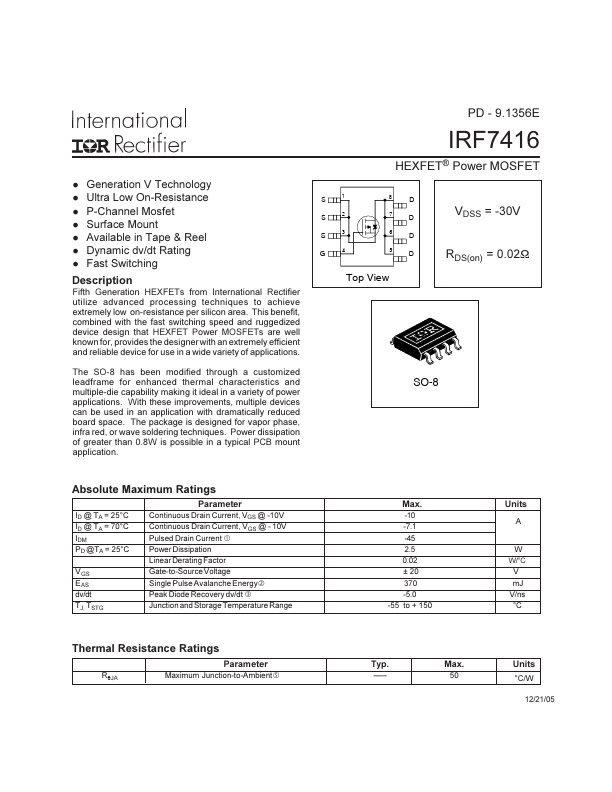 IRF7416 International Rectifier