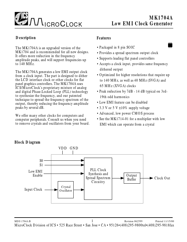 K170 Integrated Circuit Systems