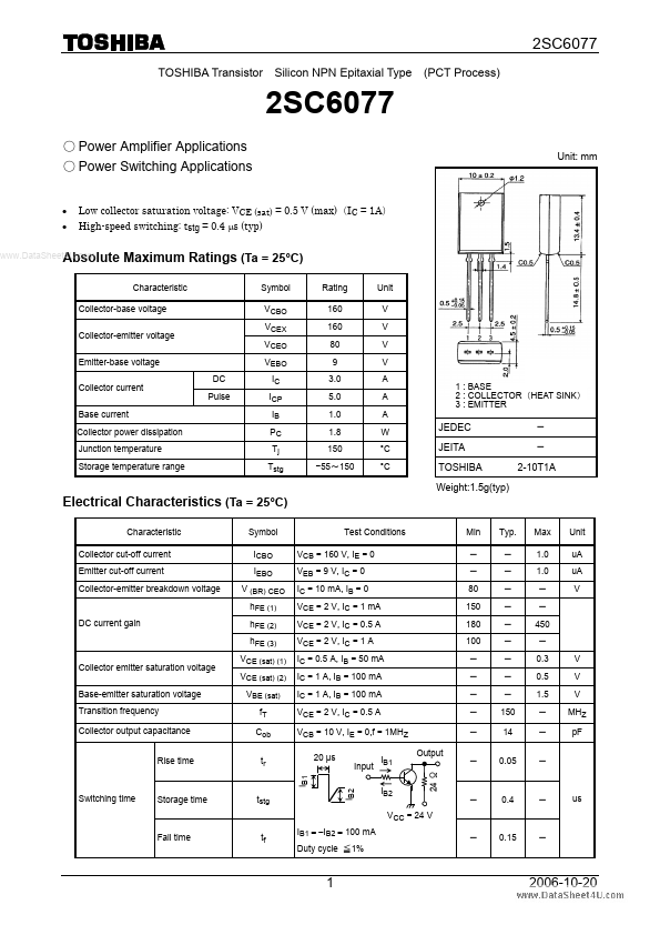 2SC6077 Toshiba Semiconductor