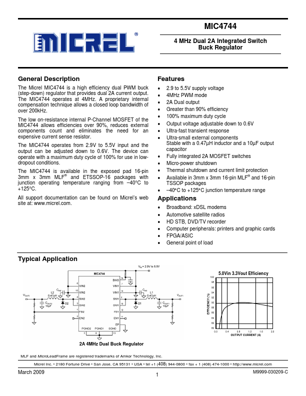MIC4744 Micrel Semiconductor
