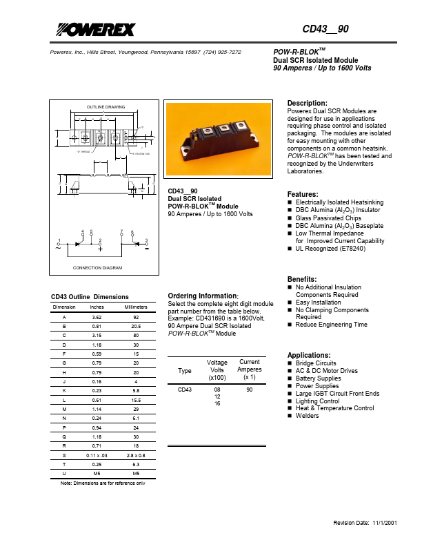 CD431290 Powerex Power Semiconductors
