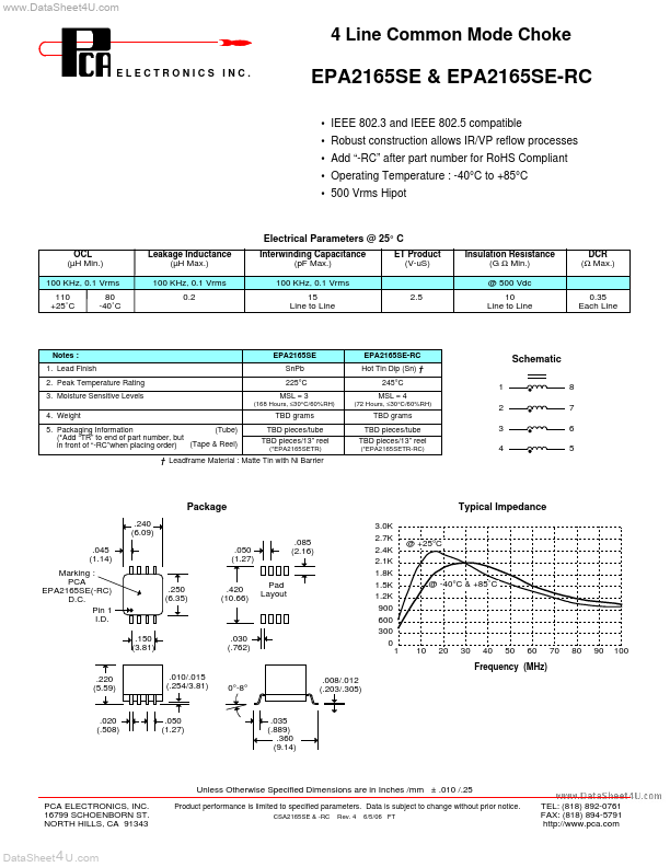 EPA2165SE-RC PCA ELECTRONICS