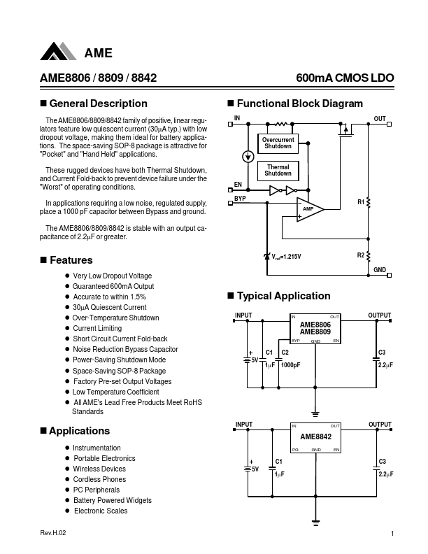 AME8842 Analog Microelectronics