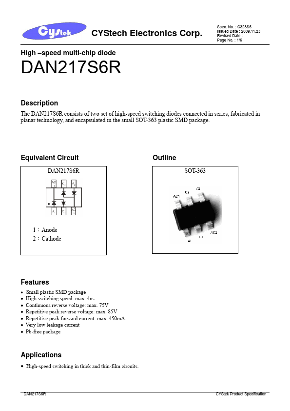 DAN217S6R CYStech Electronics