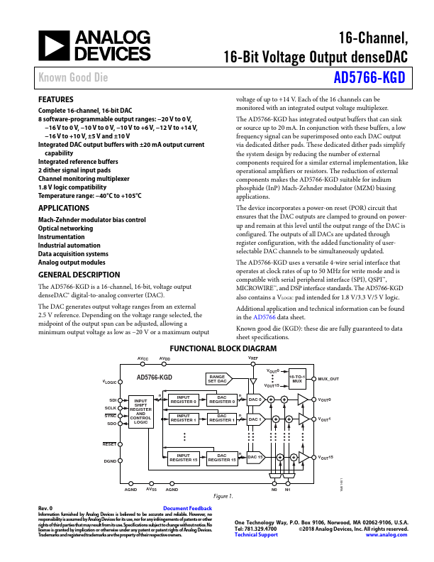 AD5766-KGD Analog Devices