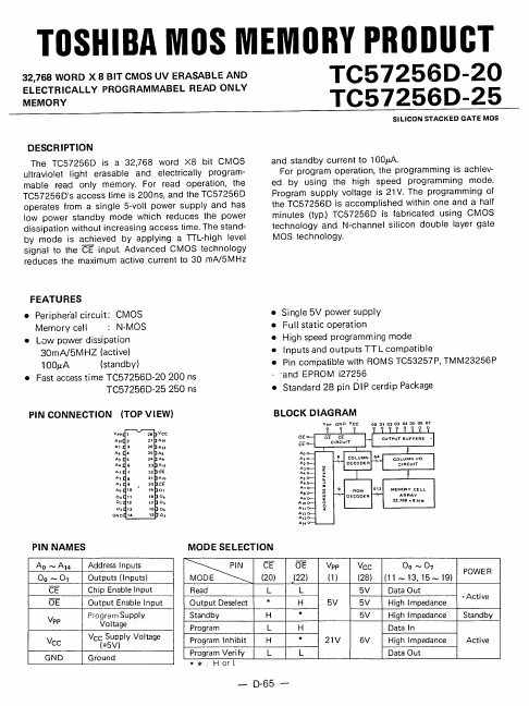 TC57256D-25 Toshiba