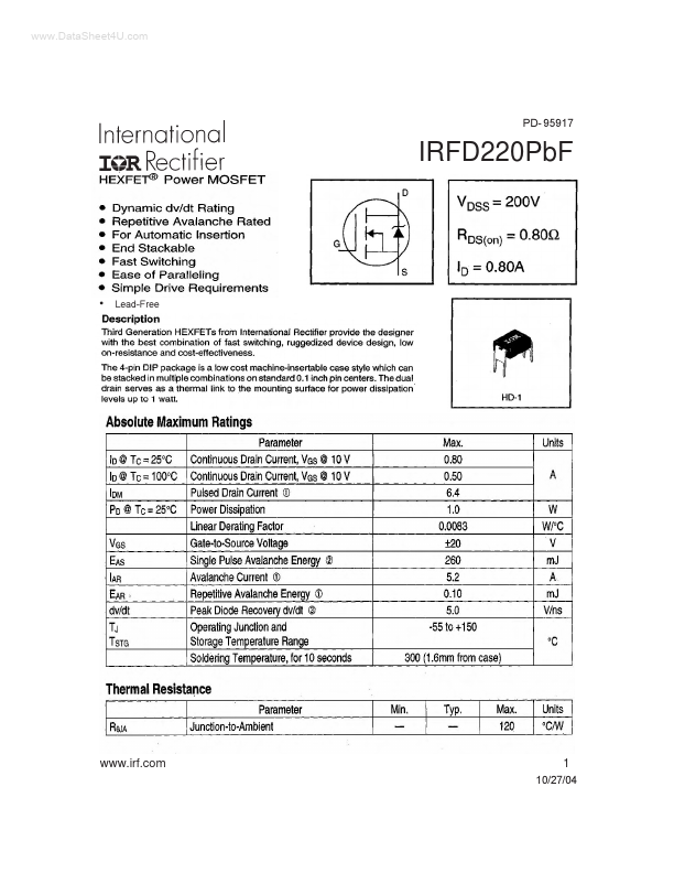 IRFD220PBF International Rectifier