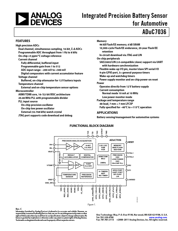 ADUC7036 ANALOG DEVICES