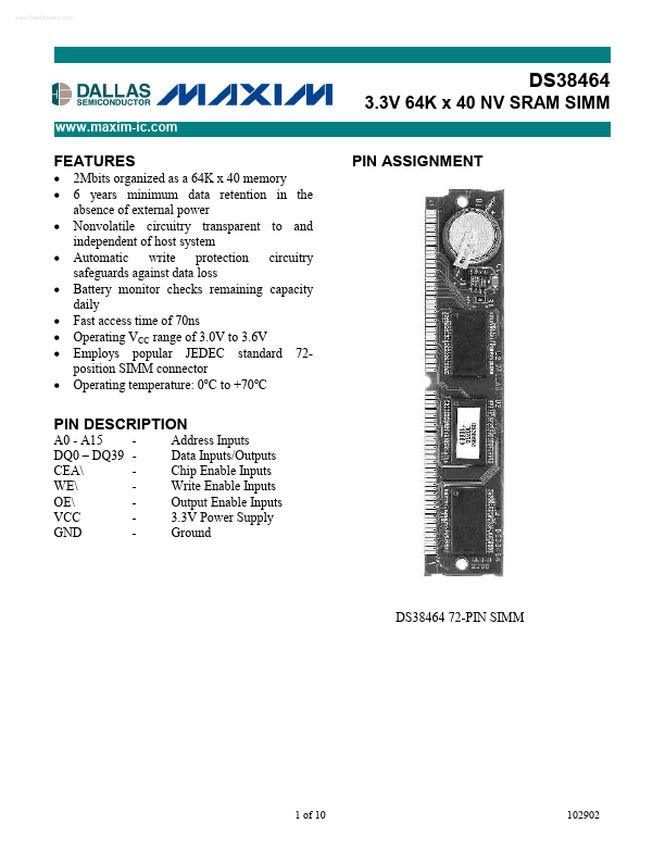 DS38464 Maxim Integrated Products