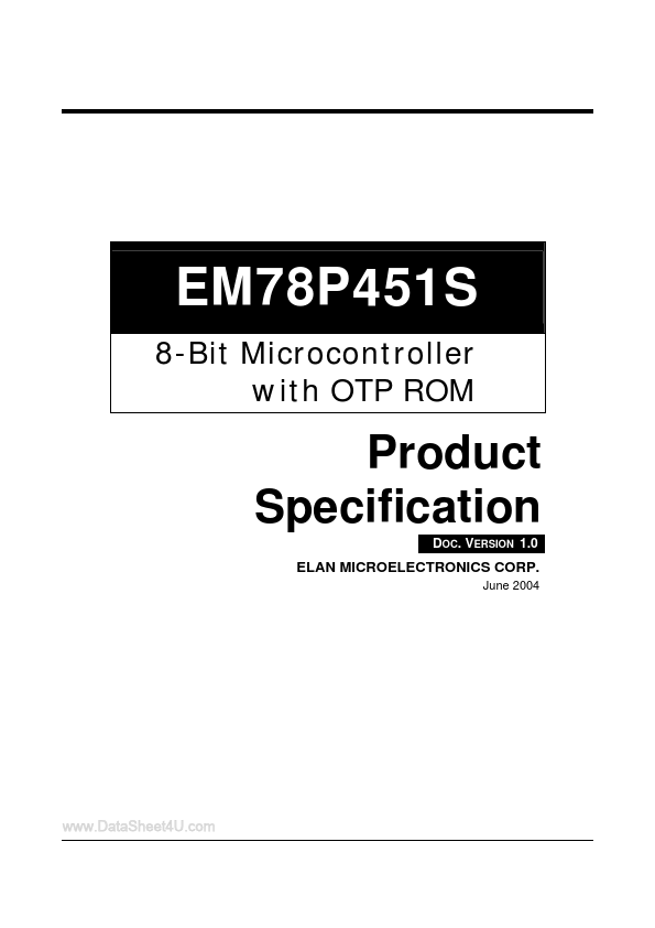 EM78P451S ELAN Microelectronics