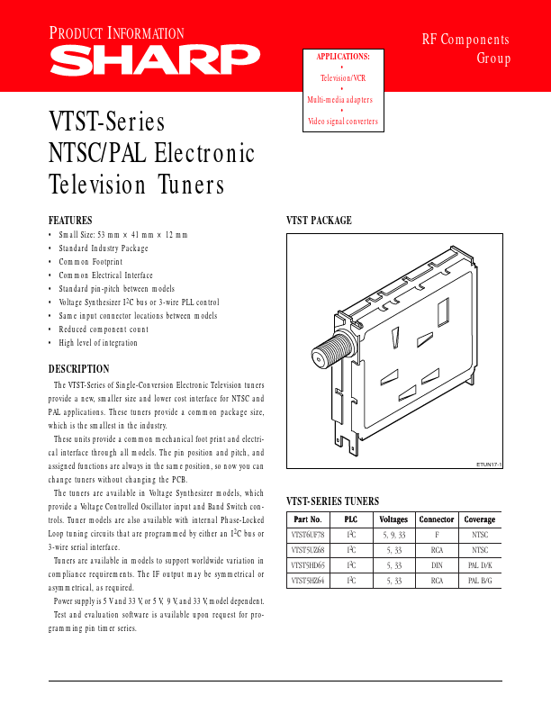 VTST6UF78 Sharp Electrionic Components