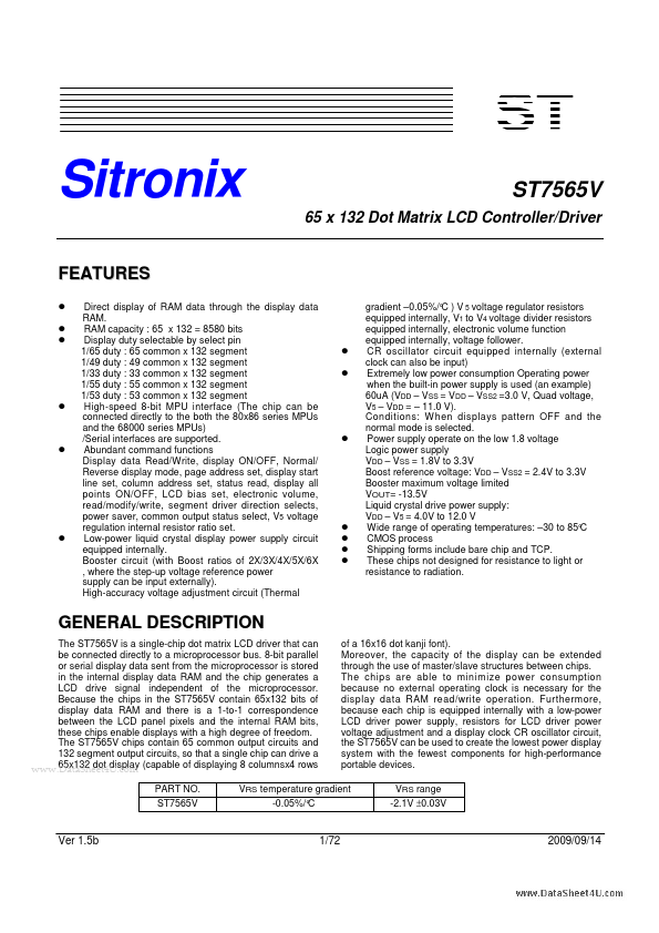 ST7565V Sitronix Technology