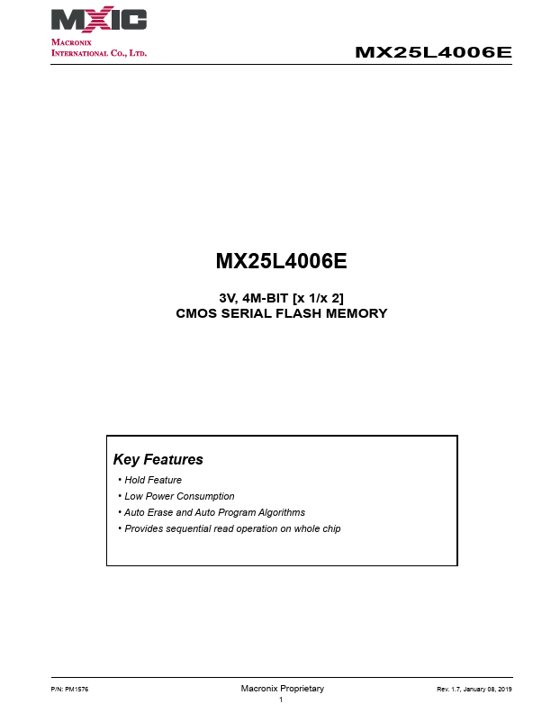 MX25L4006E MXIC