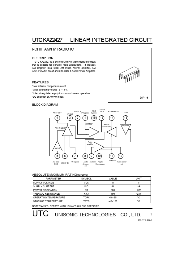 KA22427 Unisonic Technologies