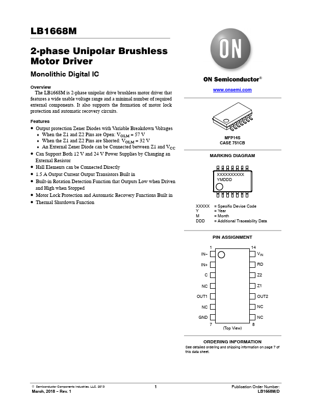 LB1668 ON Semiconductor