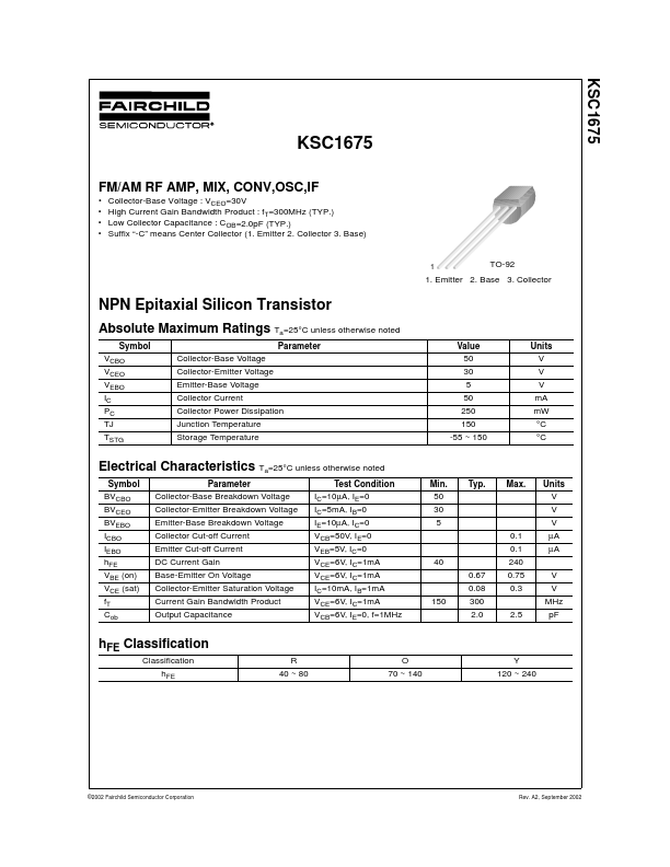KSC1675 Fairchild Semiconductor