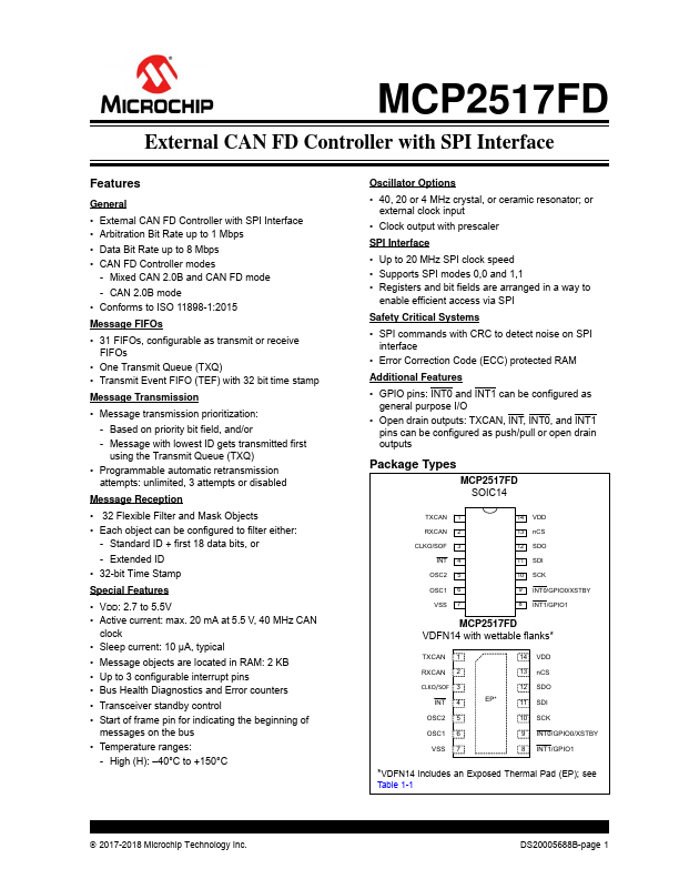 MCP2517FD Microchip