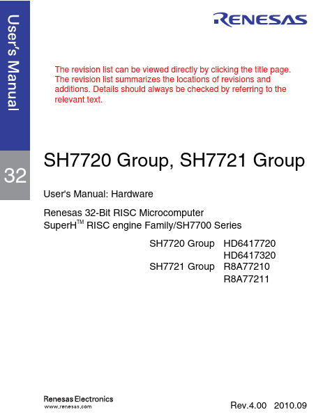 SH7721 Renesas Technology