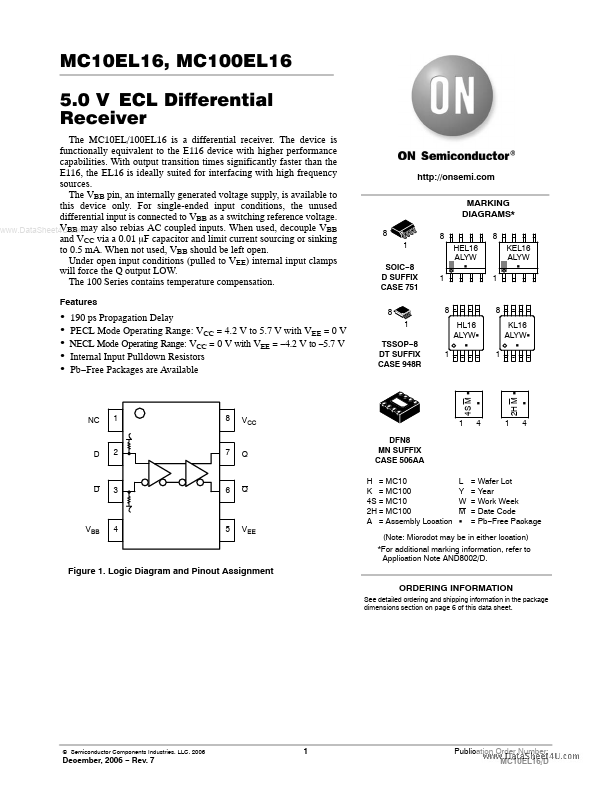 10EL16 ON Semiconductor