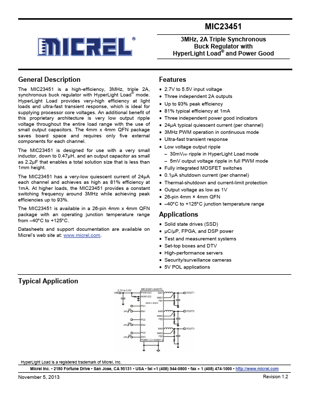 MIC23451 Micrel Semiconductor