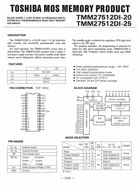 TMM27512DI-25