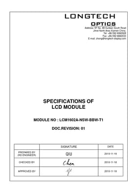 LCM1602A-NSW-BBW-T1