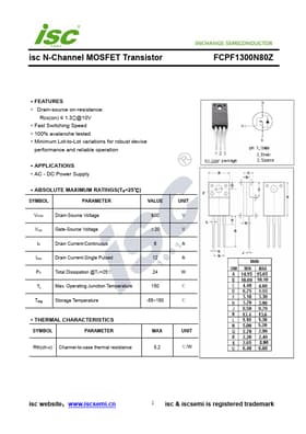 FCPF1300N80Z