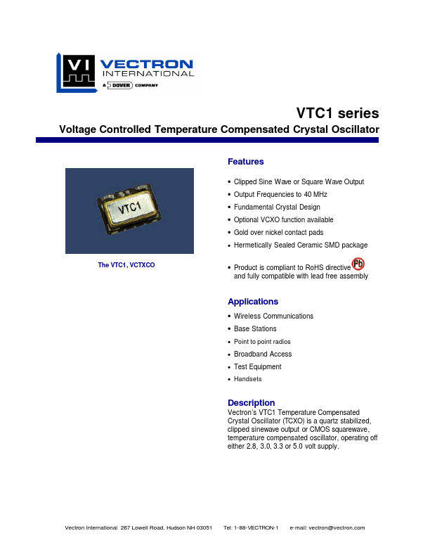 <?=VTC1?> डेटा पत्रक पीडीएफ