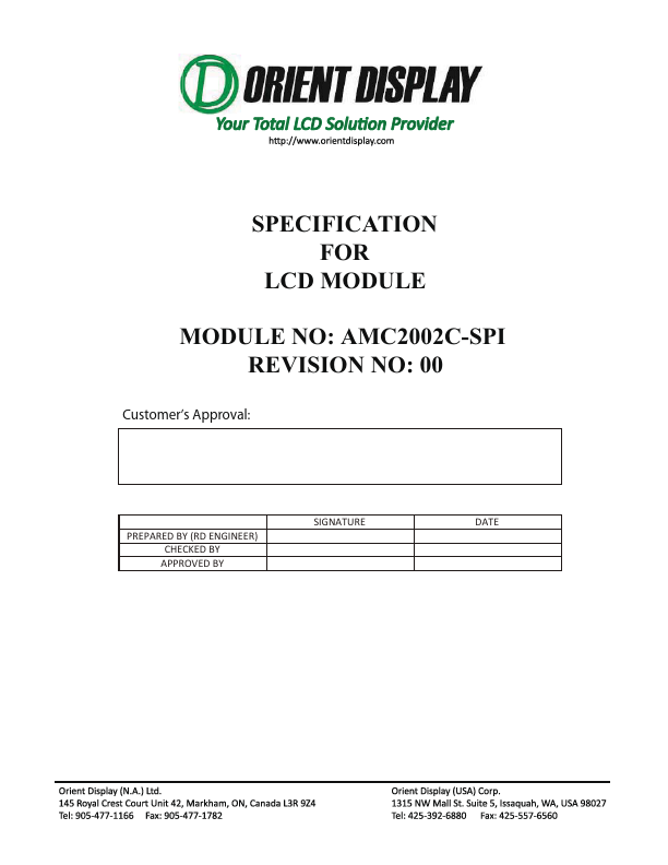 AMC2002C-SPI ORIENT DISPLAY