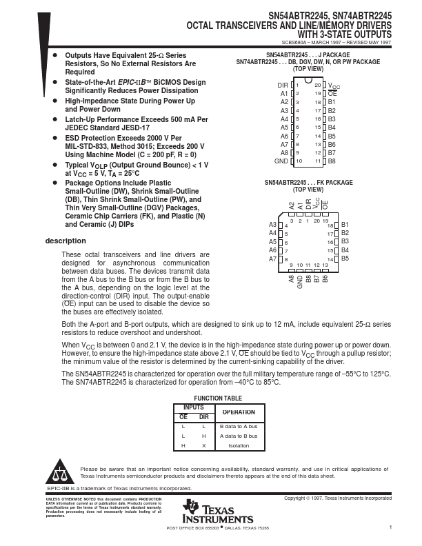 SN54ABTR2245