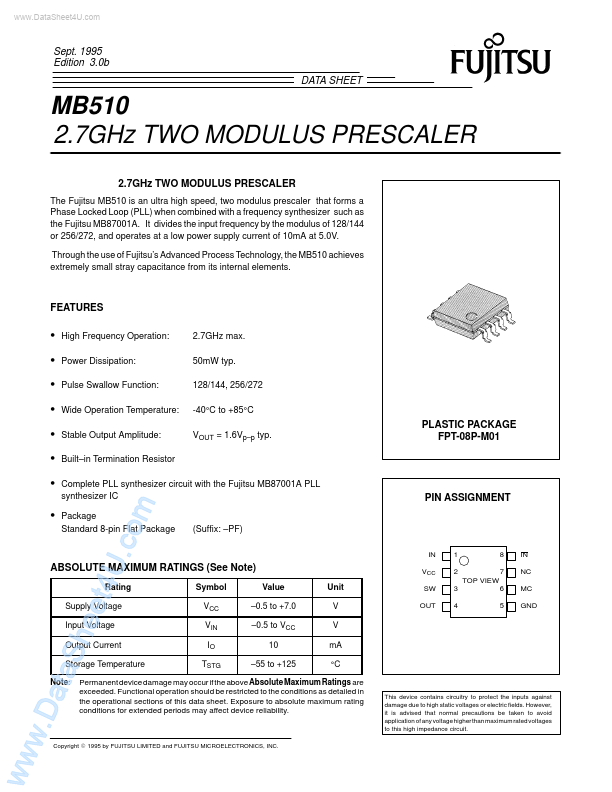 <?=MB510?> डेटा पत्रक पीडीएफ