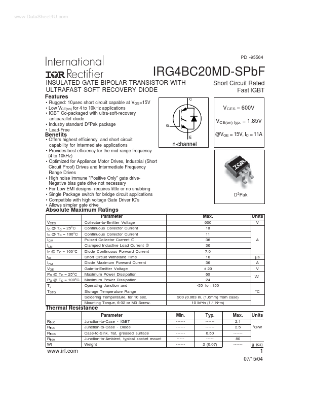 IRG4BC20MD-SPBF International Rectifier