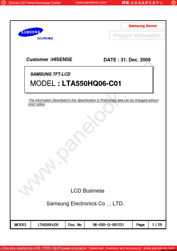 LTA550HQ06-C01 Samsung