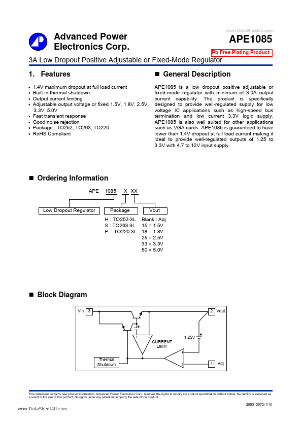 APE1085 Advanced Power Electronics