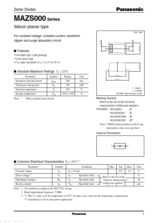 MAZS0620H Panasonic Semiconductor