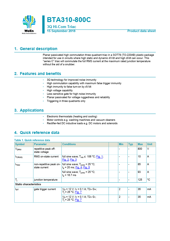 <?=BTA310-800C?> डेटा पत्रक पीडीएफ