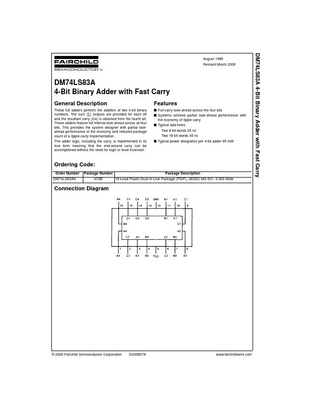 74LS83 Fairchild Semiconductor