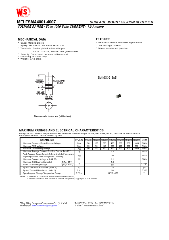 MELFSM4005 Wing Shing Computer Components