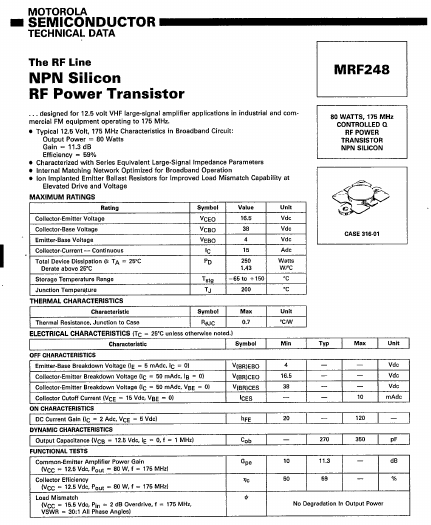 <?=MRF248?> डेटा पत्रक पीडीएफ