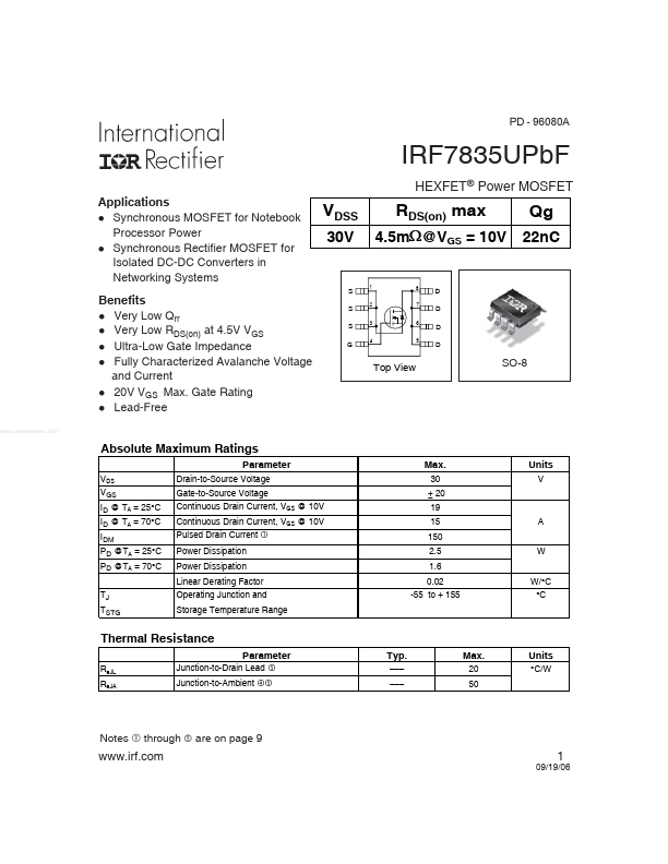 IRF7835UPBF International Rectifier