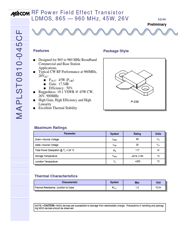 <?=MAPLST0810-045CF?> डेटा पत्रक पीडीएफ