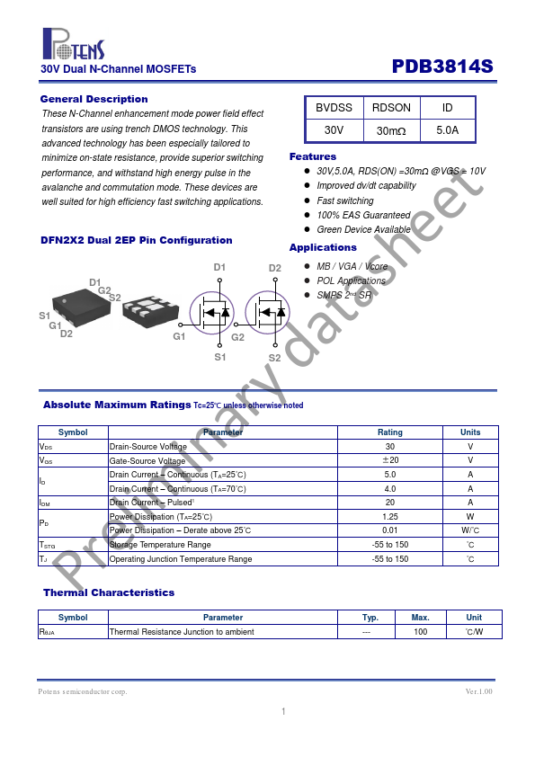 <?=PDB3814S?> डेटा पत्रक पीडीएफ