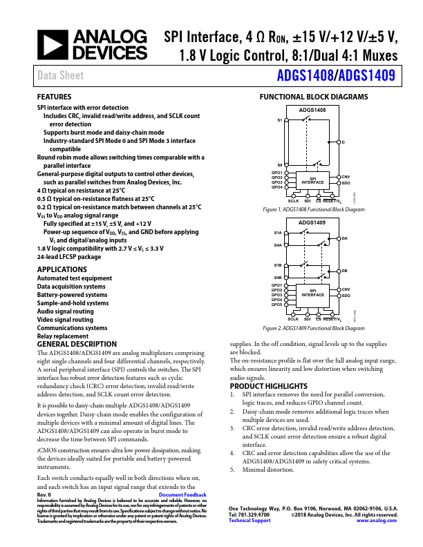 ADGS1408 Analog Devices