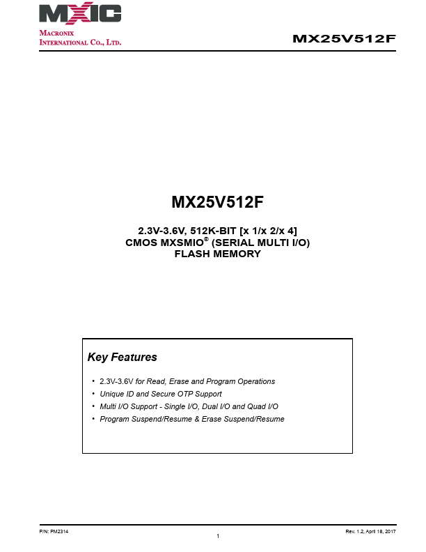 MX25V512F MACRONIX